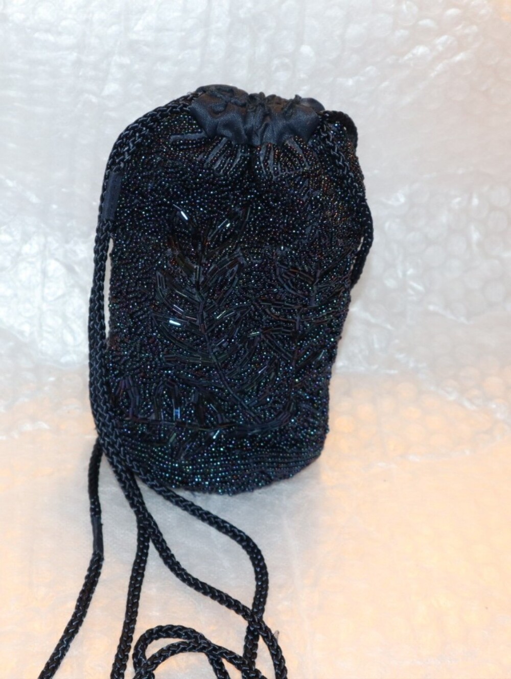 Tweeds Vintage Black Beaded Evening Purse Prom Party Small - Picture 11 of 15